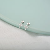 Mini Silver Cross Stud Earrings – Unique Gift Ideas — 3