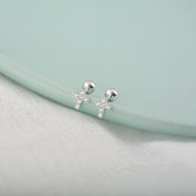Mini Silver Cross Stud Earrings – Unique Gift Ideas — 3