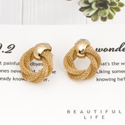 Fashion Round Earrings Simple Cross Metal – Stylish Gifts — 7