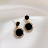 Small Sense Of Temperament Black Circle Earrings – Meaningful Gifts — 2