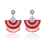 Bohemian Fan Earrings Rice Bead Earrings Ice Split – Thoughtful Gifts — 7