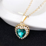 Jewelry Set Peach Heart Rhinestone Earrings Love – Jewelry Gift Ideas — 10