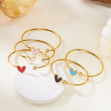 Hollow Drop Oil Heart Shape With Diamond Bracelet – Jewelry Gift Ideas — 3