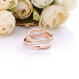 S925 Sterling Silver Rose Interlaced Three Ring – Thoughtful Gifts — 5