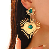 Bohemian Sunflower Heart-shaped Earrings – Gifts for Couples — 3