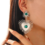 Bohemian Sunflower Heart-shaped Earrings – Gifts for Couples — 4