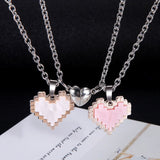 2pcs Magnetic Heart-shaped Mosaic Necklace Fashion – Gifts for Couples — 1