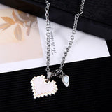 2pcs Magnetic Heart-shaped Mosaic Necklace Fashion – Gifts for Couples — 9