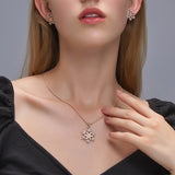 3pcs Snowflake Necklace Set With Rhinestones – Jewelry Gift Ideas — 3