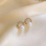 Irregular Diamond Ring Temperament Pearl Earrings – Holiday Gift Ideas — 3