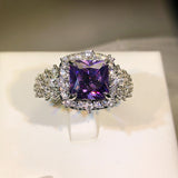 Colorful Gemstone Ring Female Super Inlaid Purple – Gifts for Her — 4