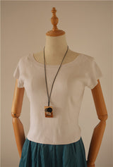 Geometric round square long necklace – Jewelry Gift Ideas — 3