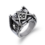 Masonic rings for men gold sun moon making Punk – Gifts for Him — 3