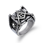 Masonic rings for men gold sun moon making Punk – Gifts for Him — 3