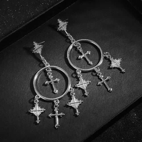 Cross Tassel Earrings Ornament European Version Retro – Stylish Gifts — 2