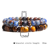 Natural Stone Men's Tiger's Eye Bead Double Layer – Jewelry Gift Ideas — 3