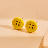 Personality Round Acrylic Stud Earrings Button – Jewelry Gift Ideas — 8