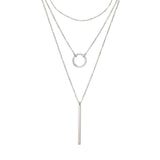 Stainless Steel Geometric Round Stack Necklace – Jewelry Gift Ideas — 6