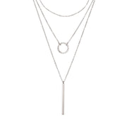 Stainless Steel Geometric Round Stack Necklace – Jewelry Gift Ideas — 6