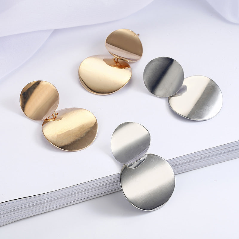 Vintage metal disc stud earrings – Gift Ideas — 1