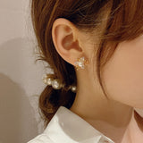Ladies S925 Silver Needle Pearl Petal Stud Earrings – Small Gift Ideas — 4