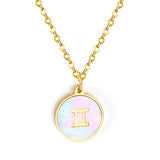 Fashion 12 Constellations White Shell Pendant – Jewelry Gift Ideas — 9