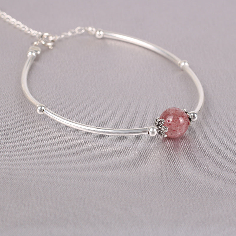 Bracelet Female Pink Crystal Transfer Beads – Jewelry Gift Ideas — 1