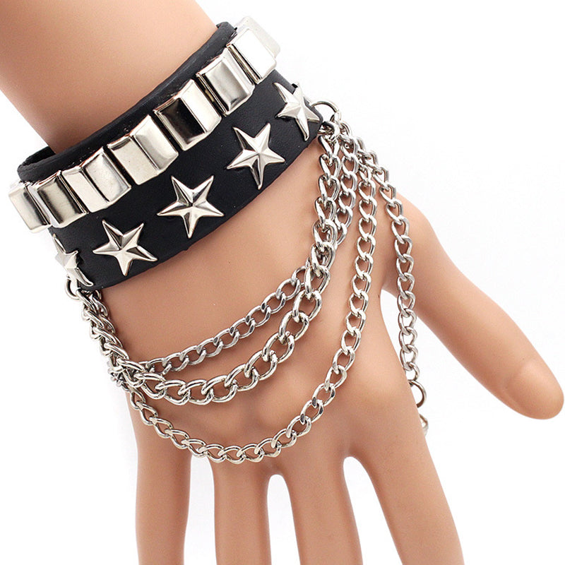 Rivet Star Pentagram Wrap Silver Multi-layered – Jewelry Gift Ideas — 1