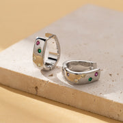 Personalized Multi-color Square Zircon Earrings – Surprise Gifts — 3