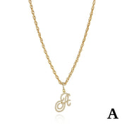 26 Letter Necklace Inset Zircon 18k Gold Necklace – Jewelry Gift Ideas — 11