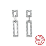 Sterling Silver Geometric Earrings Zircon – Holiday Gift Ideas — 4