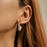 Fashion Stainless Steel Rhinestone Pearl Earrings – Stylish Gifts — 1
