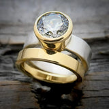 Fashion Heavy Industry Wide-faced Two-color Zircon – Stylish Gifts — 3