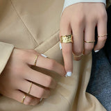 Japanese Korean Style Seven Piece Ring Set – Stylish Gifts — 1
