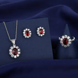 Full Diamond Necklace Ring Earrings Female – Jewelry Gift Ideas — 6