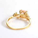 S925 Pure Silver Inlaid Natural Powder Crystal Ring – Birthday Gifts — 4
