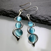 Bohemian Creative Curved Wavy Earrings Inlaid Hylan – Cat Lover Gifts — 7