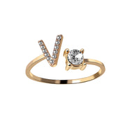 Design Adjustable 26 Initial Letter Ring Fashion – Stylish Gifts — 18