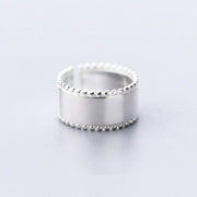 Fashion Distressed Wide Face Smooth Ring Silver Plated – Stylish Gifts — 4