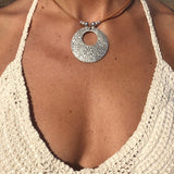 Leather Rope CCB Geometric Ring Alloy Pendant – Jewelry Gift Ideas — 11