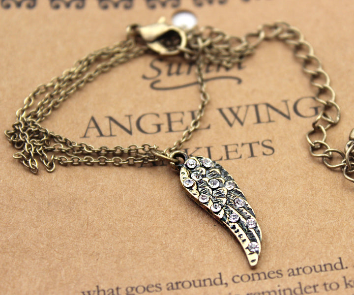 Angel Wings Retro Fashion Flash Rhinestone Anklet – Stylish Gifts — 1
