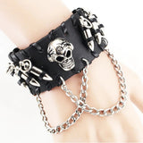Personalized leather skull bullet alloy bracelet – Jewelry Gift Ideas — 1