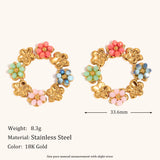 Niche Flower Ring Stud Earrings Stainless Steel – Gift Ideas — 4