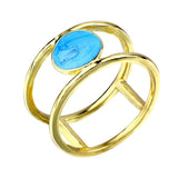Simple double ring turquoise set ring – Holiday Gift Ideas — 1