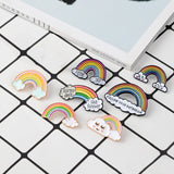 Creative rainbow cloud badge brooch – Jewelry Gift Ideas — 1