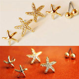 Pearl Rhinestone Flower Stud Earrings Three-piece – Surprise Gifts — 3
