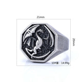 King's Riding Seat Dragon Titanium Steel Ring – Jewelry Gift Ideas — 7