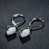 Four-prong Oval Opal Earrings European And – Birthday Gifts — 5