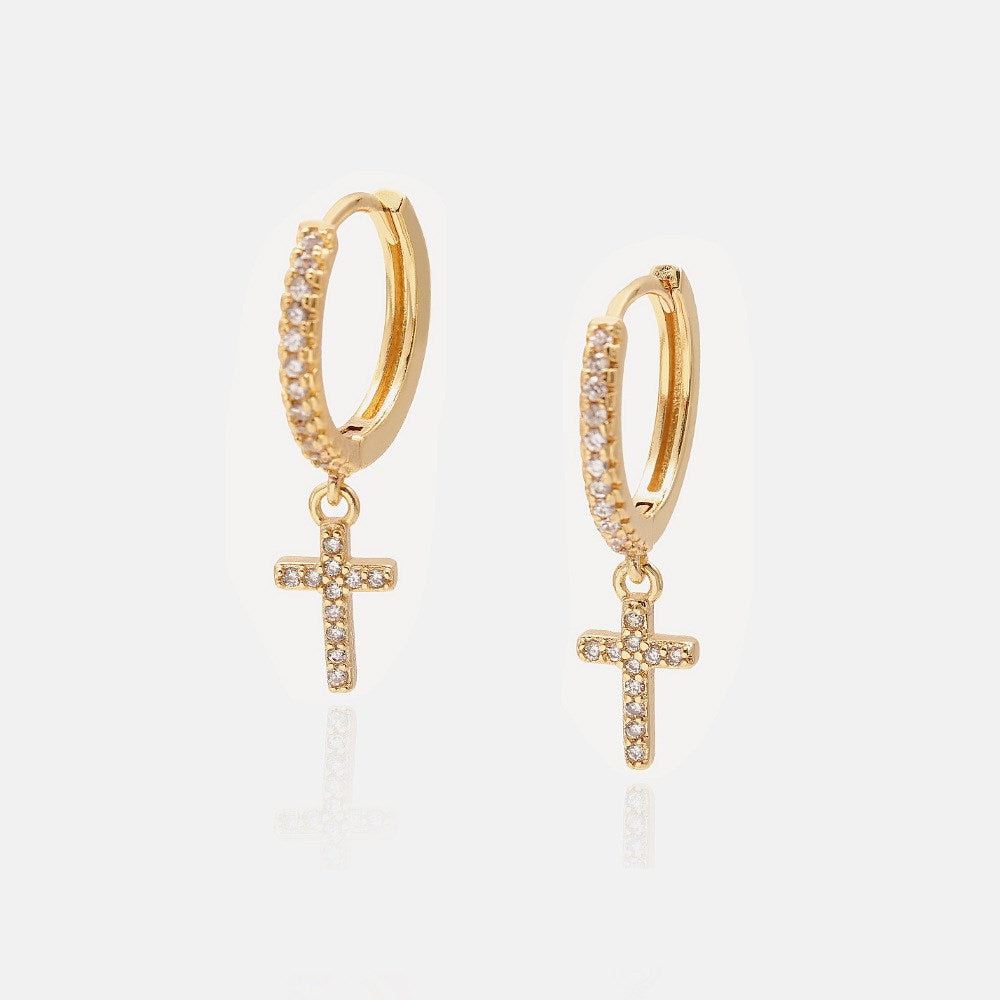 Cross zircon earrings – Useful Gifts — 1