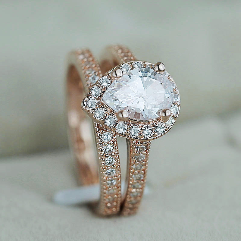 Pear Shaped Water Drop Zircon Engagement Ring – Jewelry Gift Ideas — 1